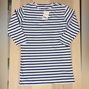 The Mariner Dress Mazarine Blue/Bone Stripe size Large